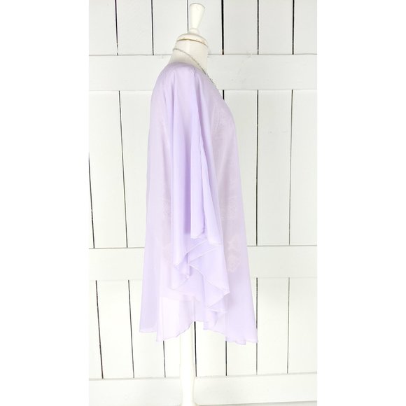 Sheer chiffon lavender kimono cardigan cover up READY TO SHIP - Picture 5 of 6